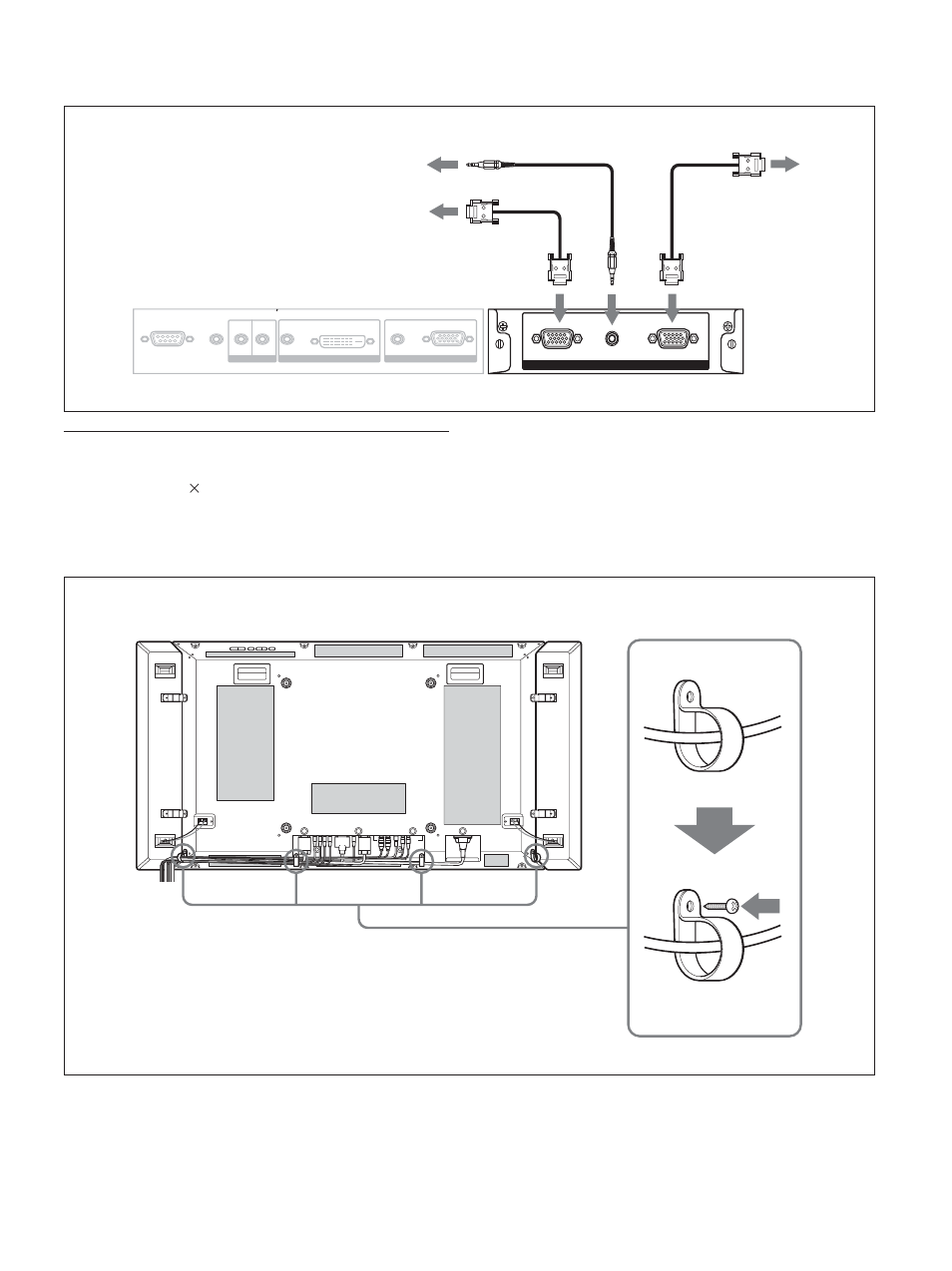 Utilisation des attaches de câbles, Raccordements | Sony PFM-42X1S User Manual | Page 125 / 376