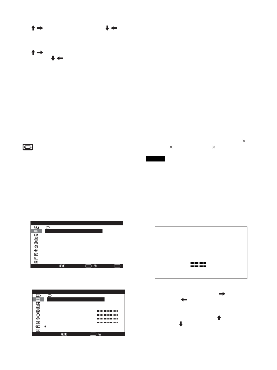 Menü bildschirm einstellen, Menü bildschirmgröße | Sony PFM-42X1S User Manual | Page 182 / 376