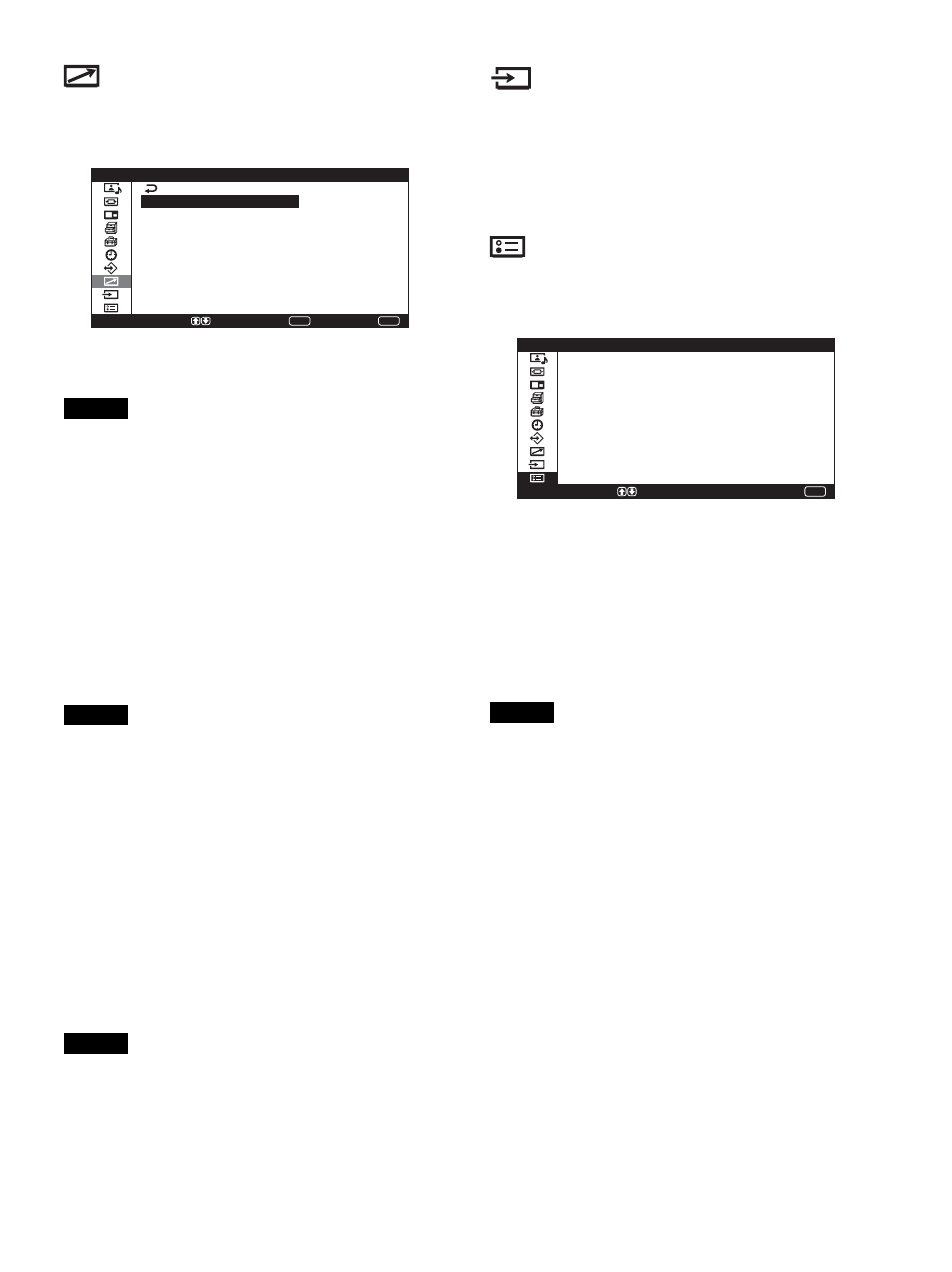 Menü fernbedienung, Menü eingangswahl, Menü gerätestatus | Sony PFM-42X1S User Manual | Page 187 / 376