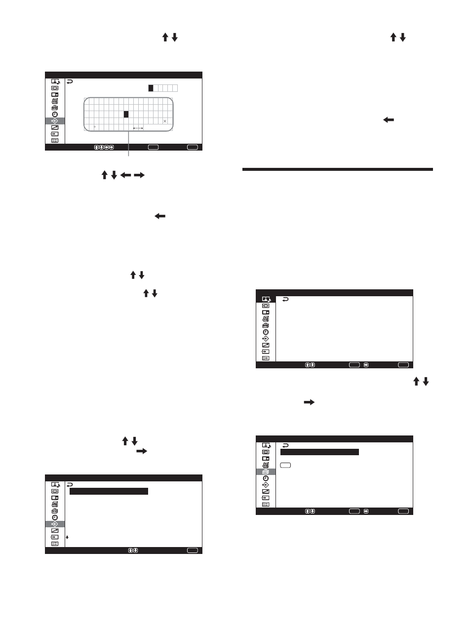 Aufrufen der gespeicherten einstellungen, Auswählen der menüsprache | Sony PFM-42X1S User Manual | Page 205 / 376