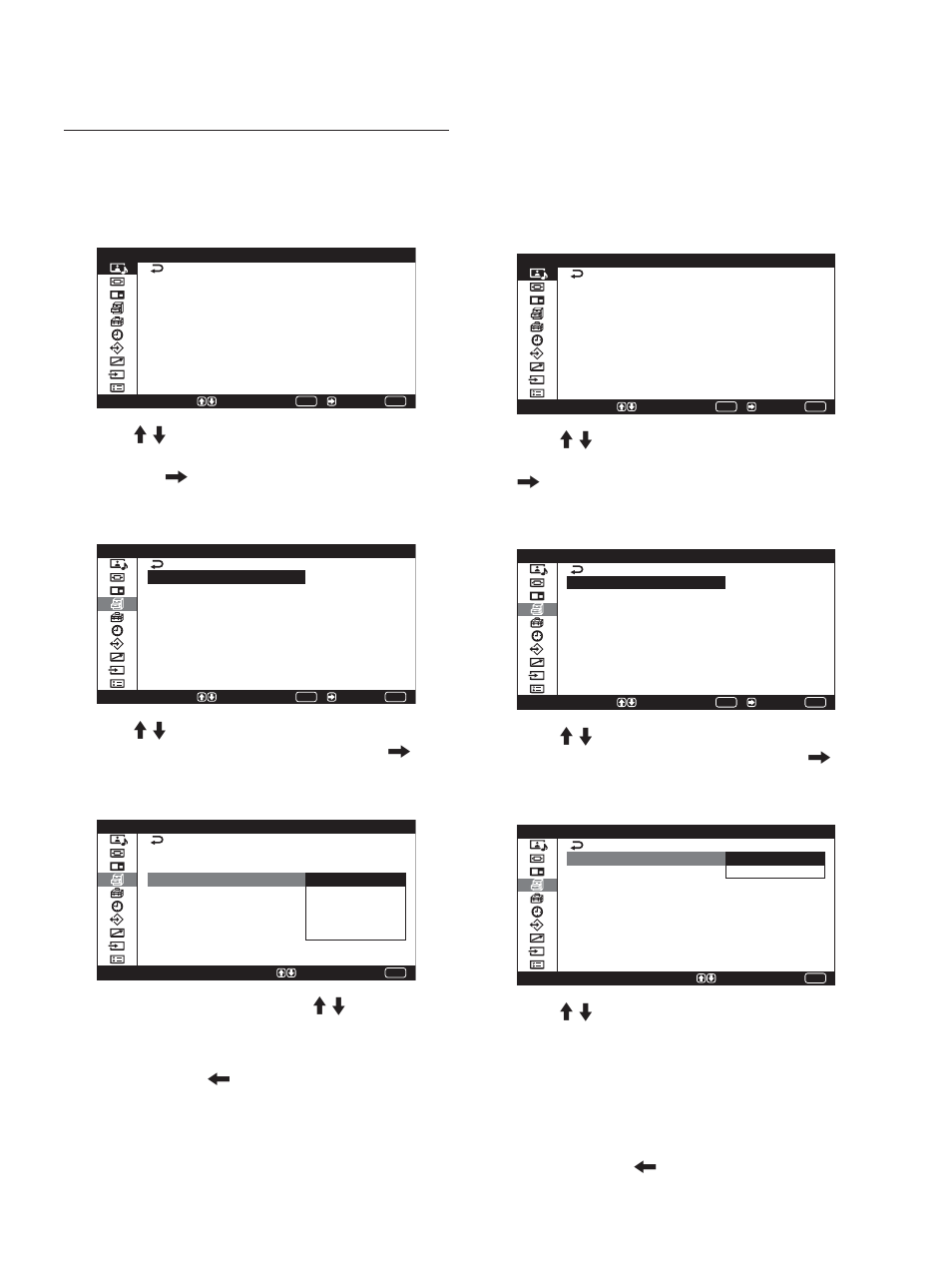 Conmutación del modo de visualización, Función de ahorro de energía, Visualización du subtítulos | Sony PFM-42X1S User Manual | Page 245 / 376