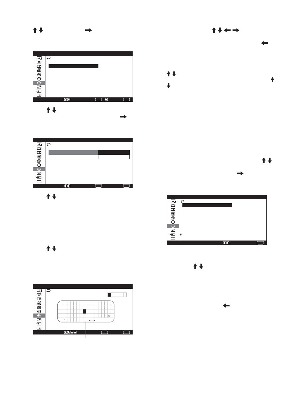 Recuperación de un ajuste almacenado | Sony PFM-42X1S User Manual | Page 258 / 376