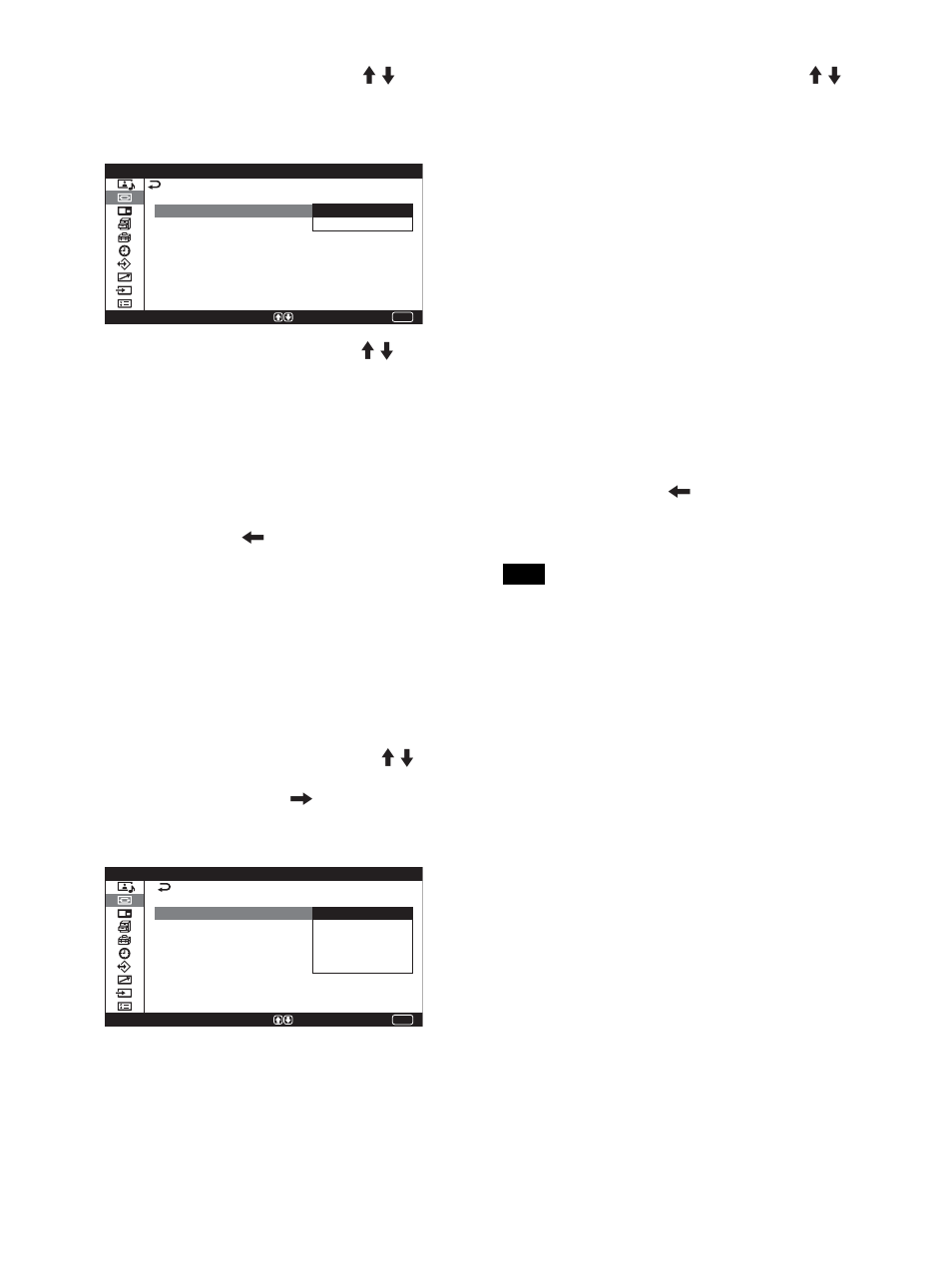 Impostazione del modo ampio | Sony PFM-42X1S User Manual | Page 304 / 376