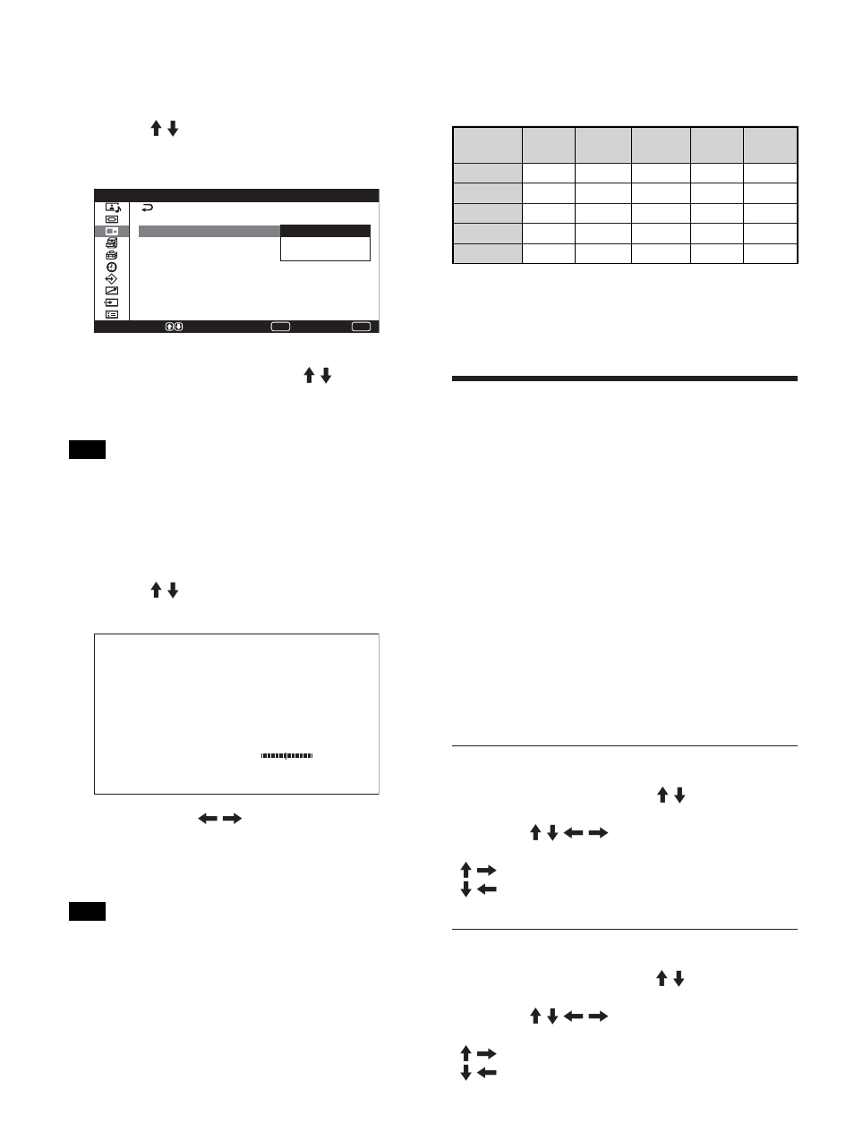 Inversione della posizione di due immagini, Ingrandimento di un’immagine, Regolazione della qualità dell’audio | Acuti, Bassi, Premere enter per effettuare l’impostazione | Sony PFM-42X1S User Manual | Page 308 / 376