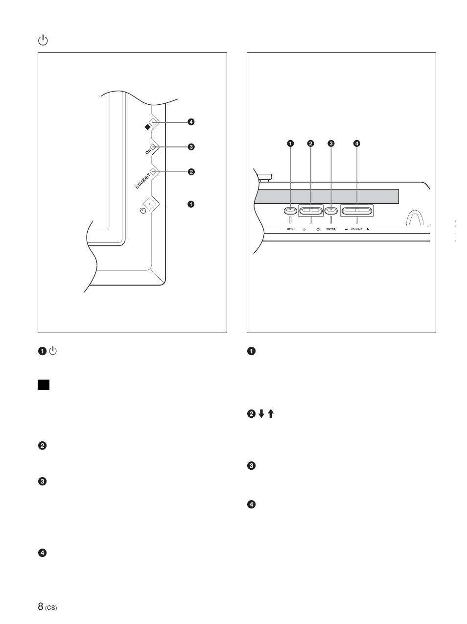 1（待机）开关／指示灯部分, 控制键部分（顶视图 | Sony PFM-42X1S User Manual | Page 330 / 376