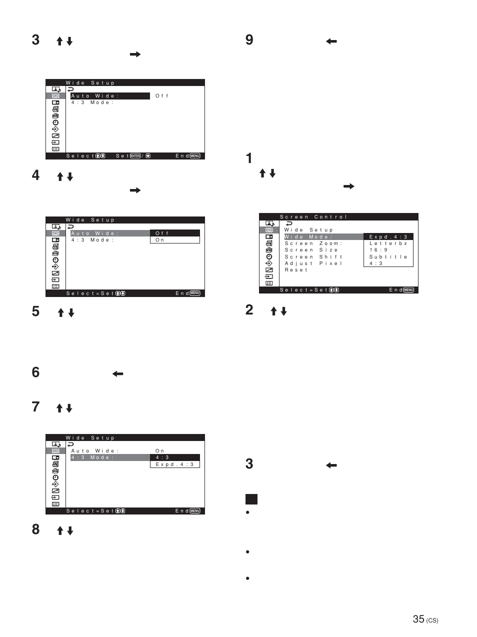 设定宽屏幕模式 | Sony PFM-42X1S User Manual | Page 357 / 376