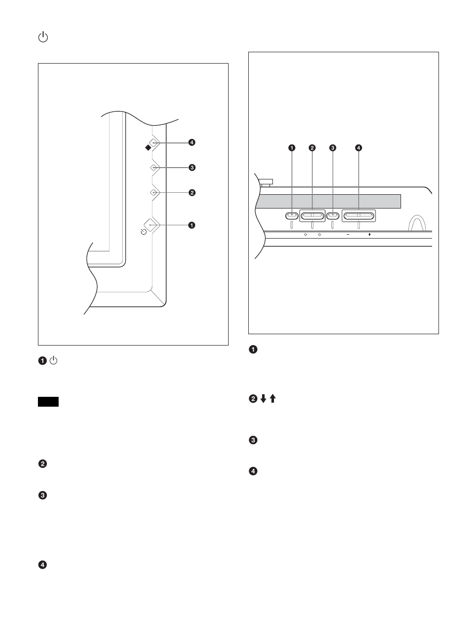 Standby) switch / indicator section, Control button section (top) | Sony PFM-42X1S User Manual | Page 64 / 376