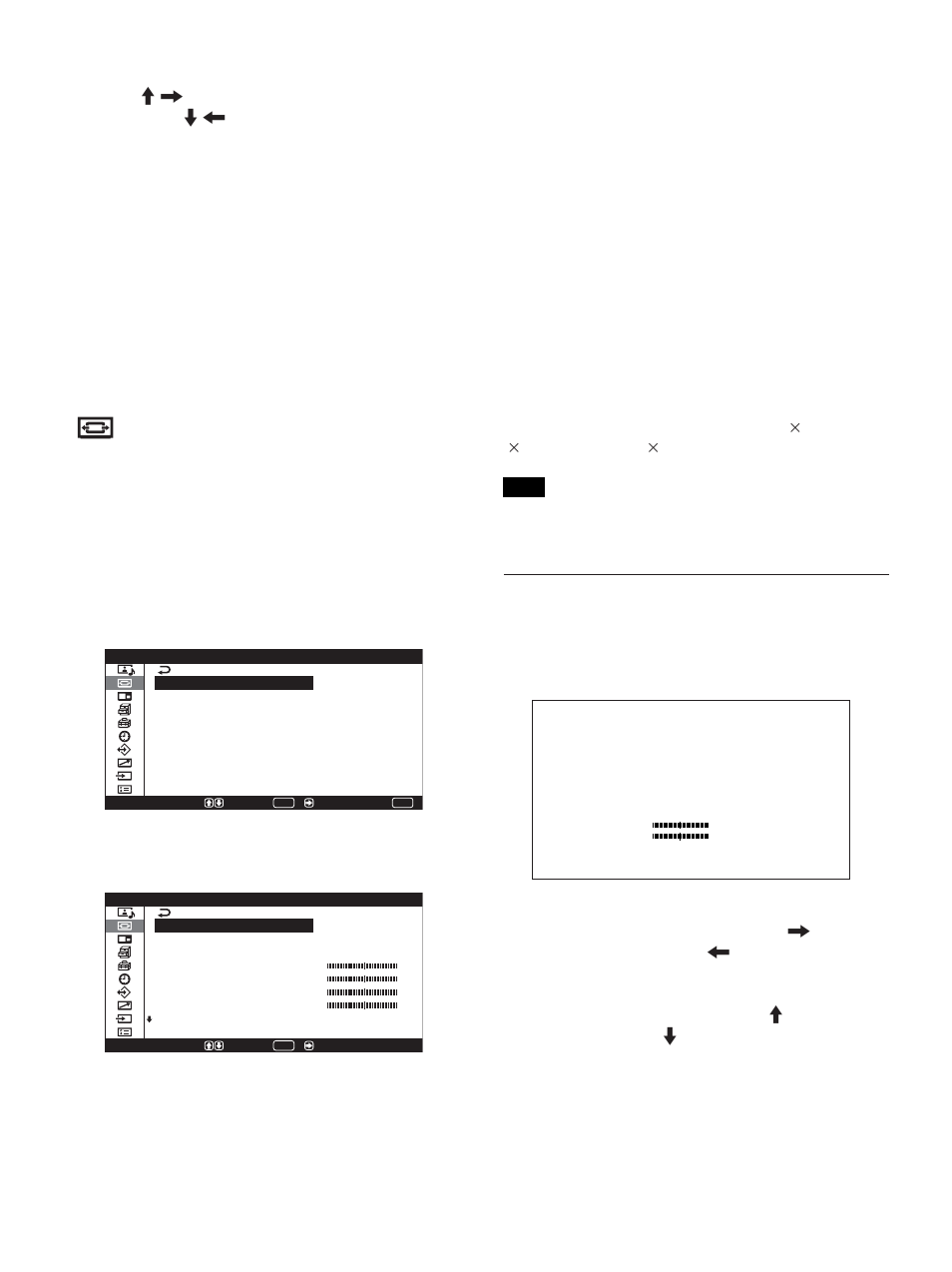 Screen control menu, Screen size menu | Sony PFM-42X1S User Manual | Page 76 / 376