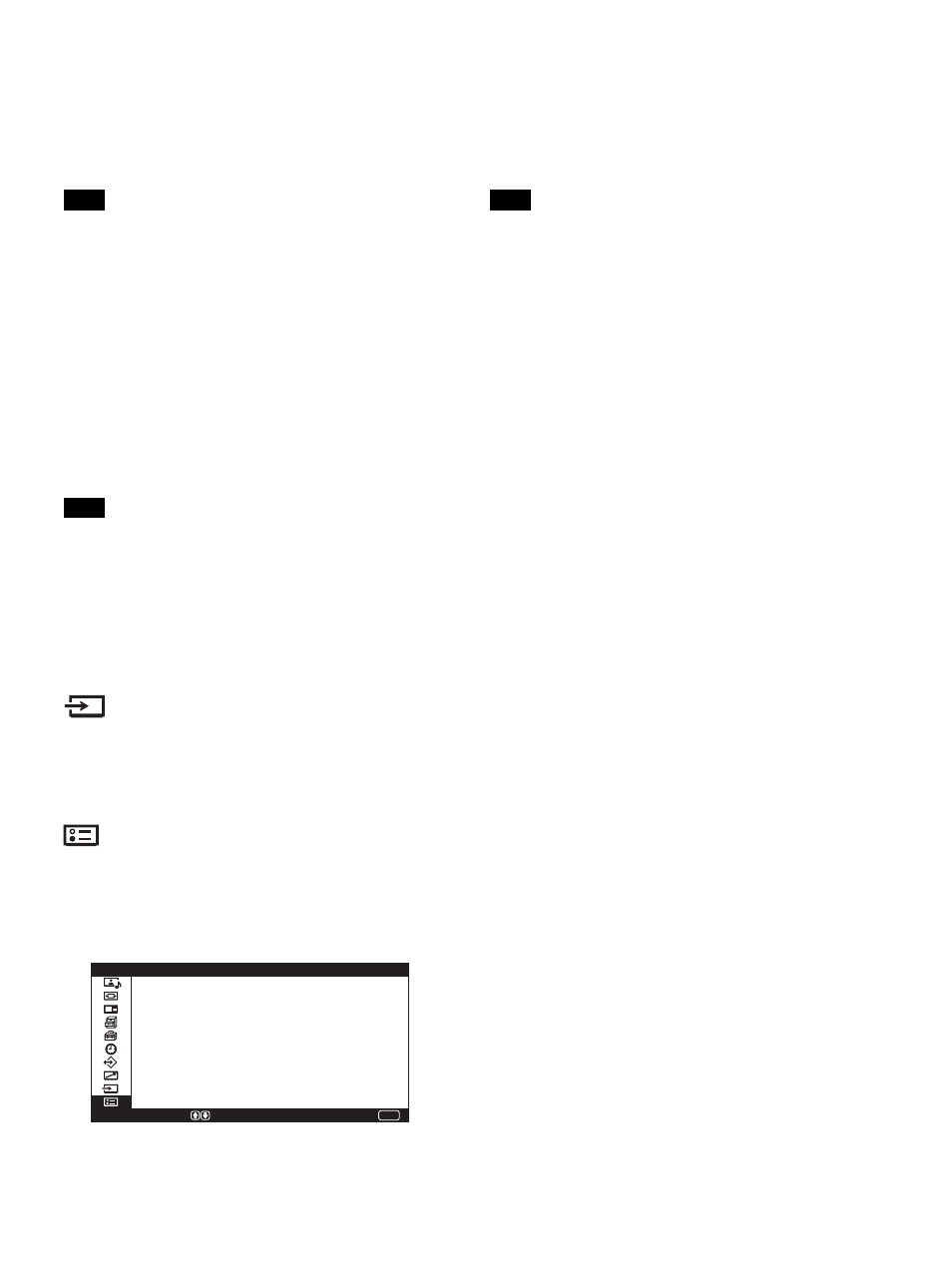 Input select menu, Unit status menu | Sony PFM-42X1S User Manual | Page 81 / 376
