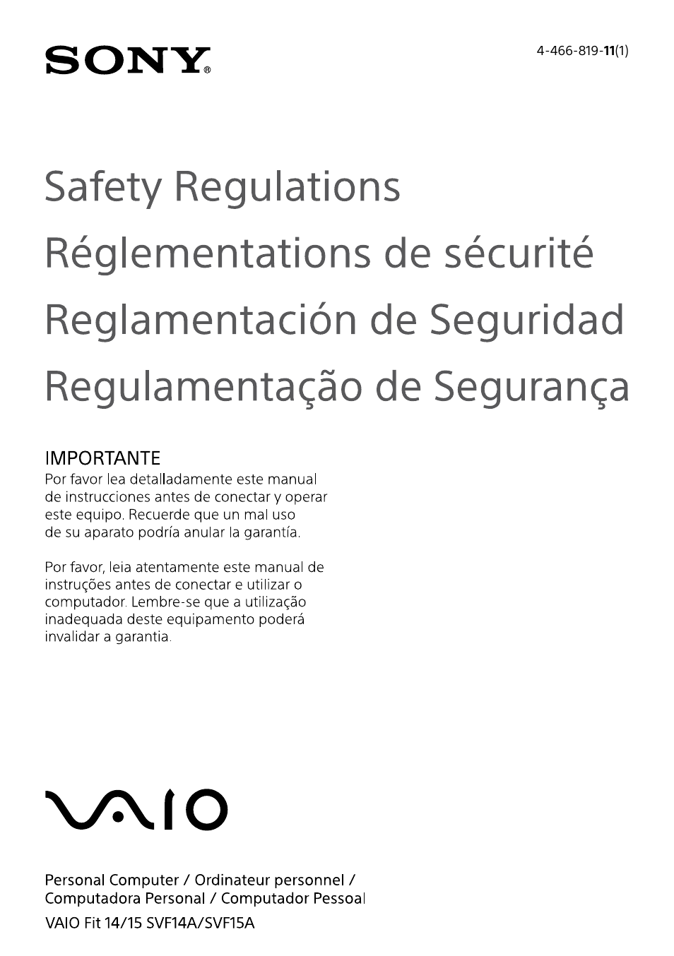 Sony SVF14A14CXP User Manual | 32 pages