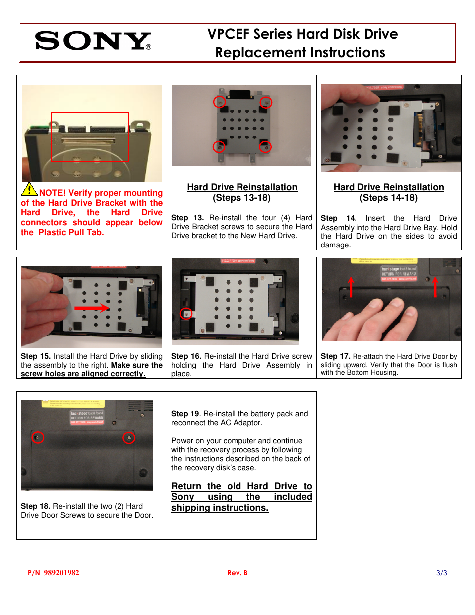 Sony VPCEF47FX User Manual | Page 3 / 3