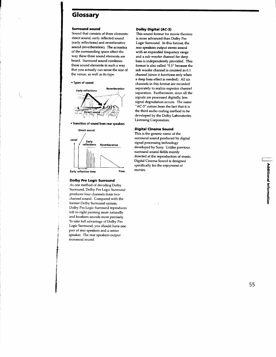 Glossary | Sony STR-DE935 User Manual | Page 53 / 56