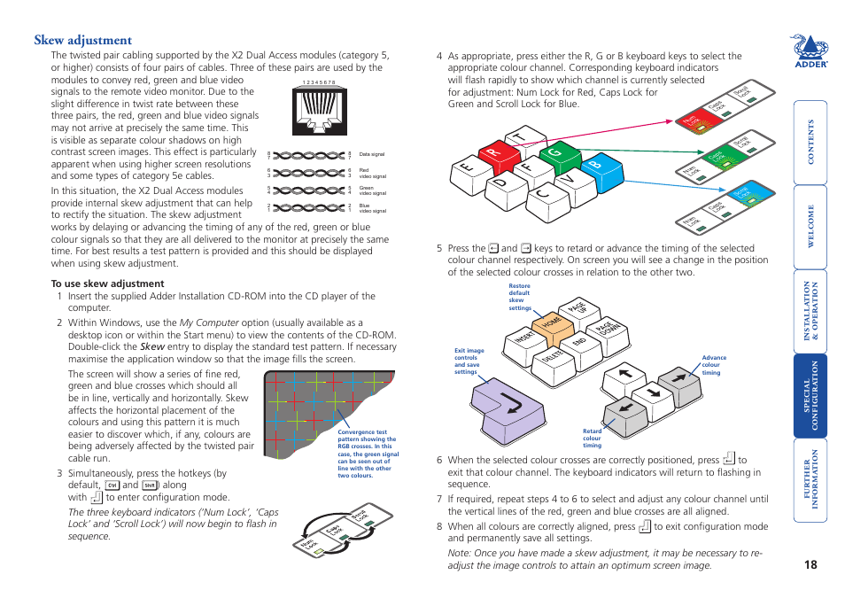 Skew adjustment | Adder Technology ADDERLINK X2 User Manual | Page 19 / 26