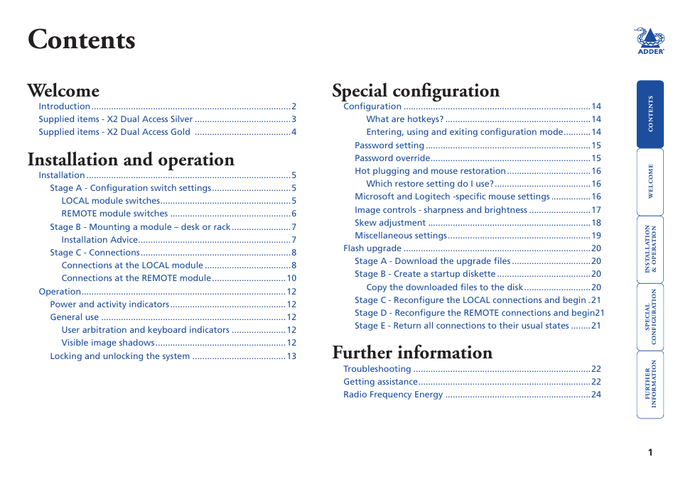 Adder Technology ADDERLINK X2 User Manual | Page 2 / 26