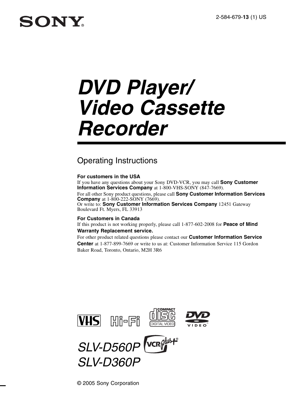 Sony SLV-D560P User Manual | 128 pages