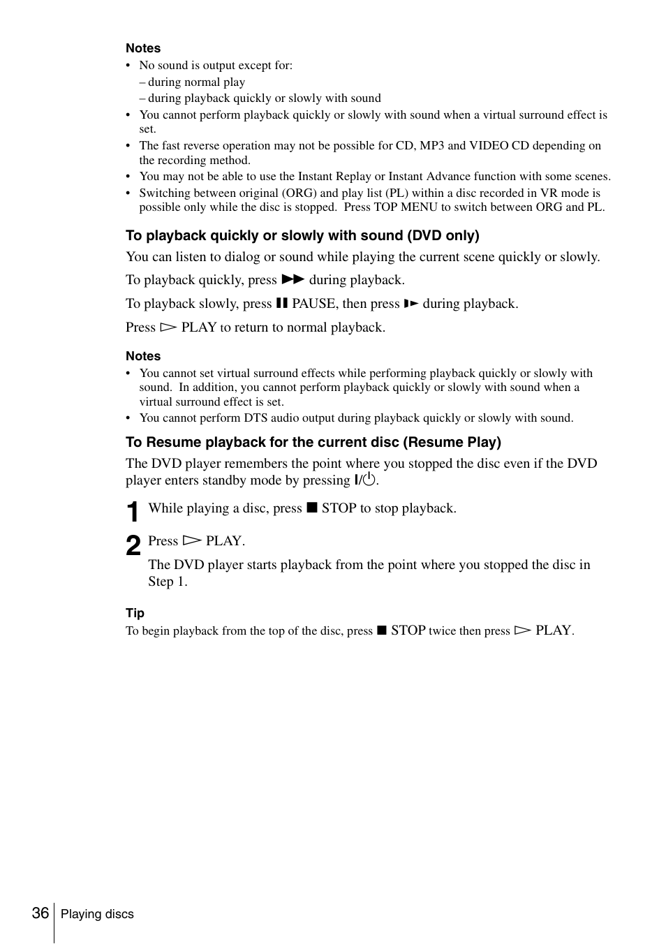 Sony SLV-D560P User Manual | Page 36 / 128