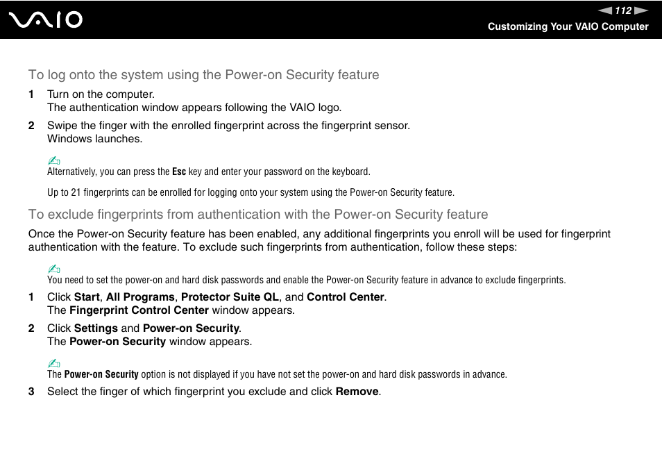 Sony VGN-UX380N User Manual | Page 112 / 201