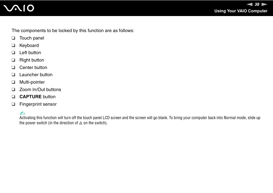 Sony VGN-UX380N User Manual | Page 38 / 201