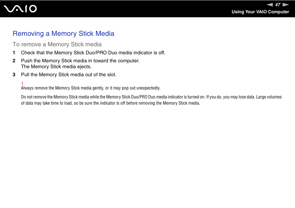 Sony VGN-UX380N User Manual | Page 47 / 201