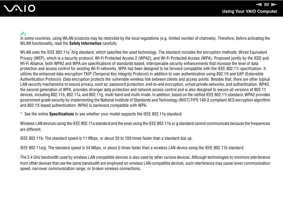 Sony VGN-UX380N User Manual | Page 50 / 201