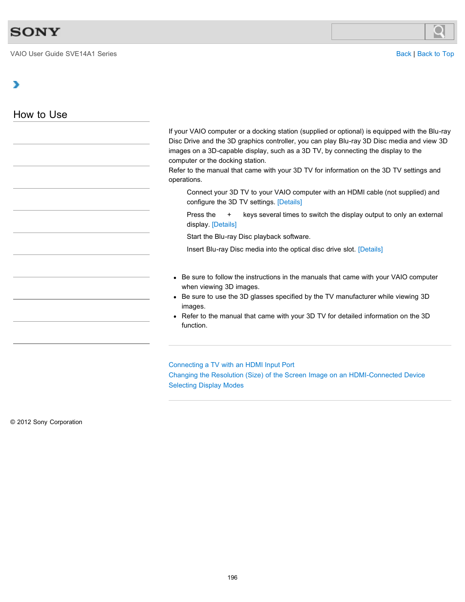 Equipped models, How to use | Sony SVE14A1HFXBC User Manual | Page 196 / 373
