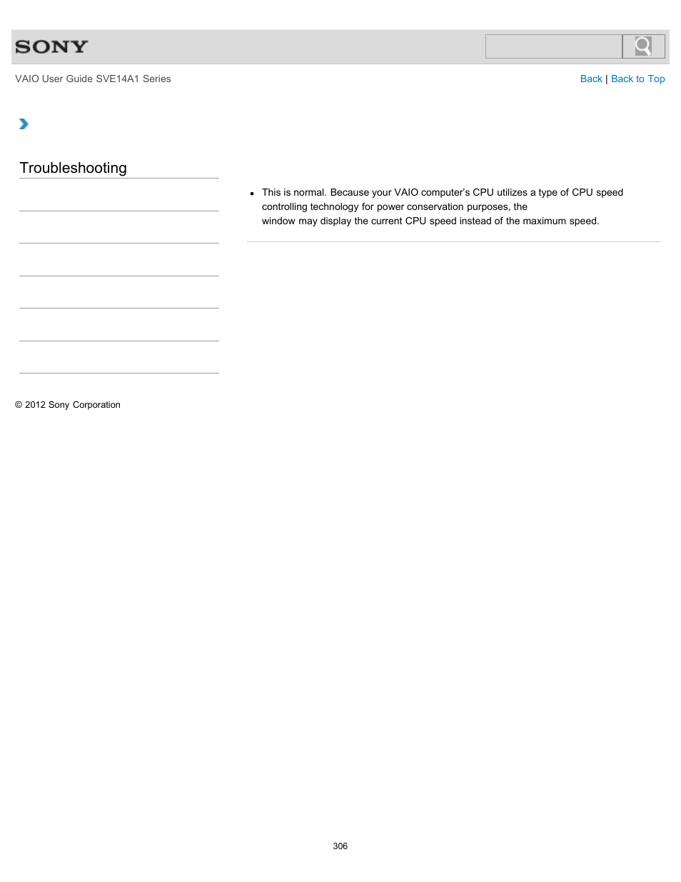 Maximum, Troubleshooting | Sony SVE14A1HFXBC User Manual | Page 306 / 373