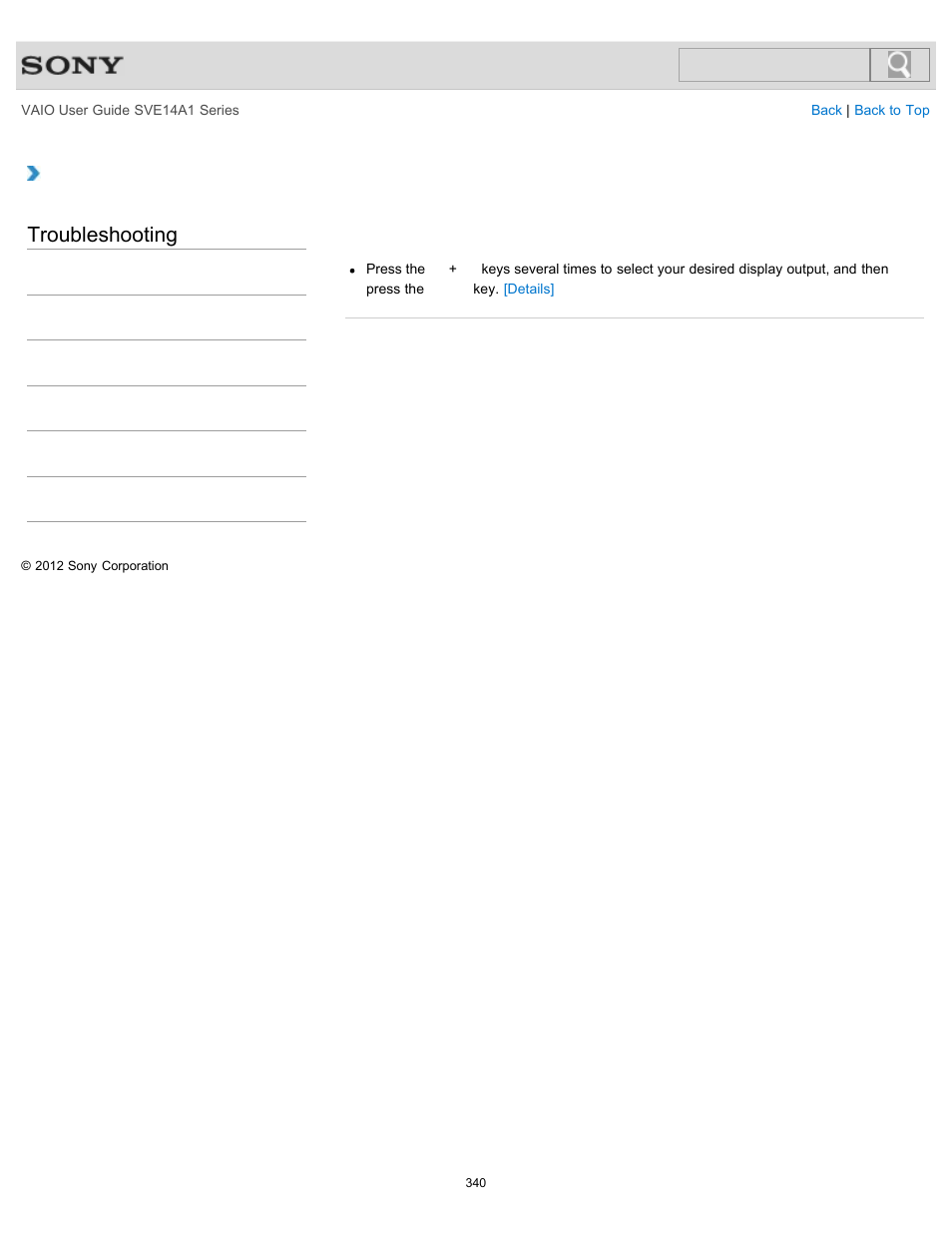 Screen, Troubleshooting | Sony SVE14A1HFXBC User Manual | Page 340 / 373