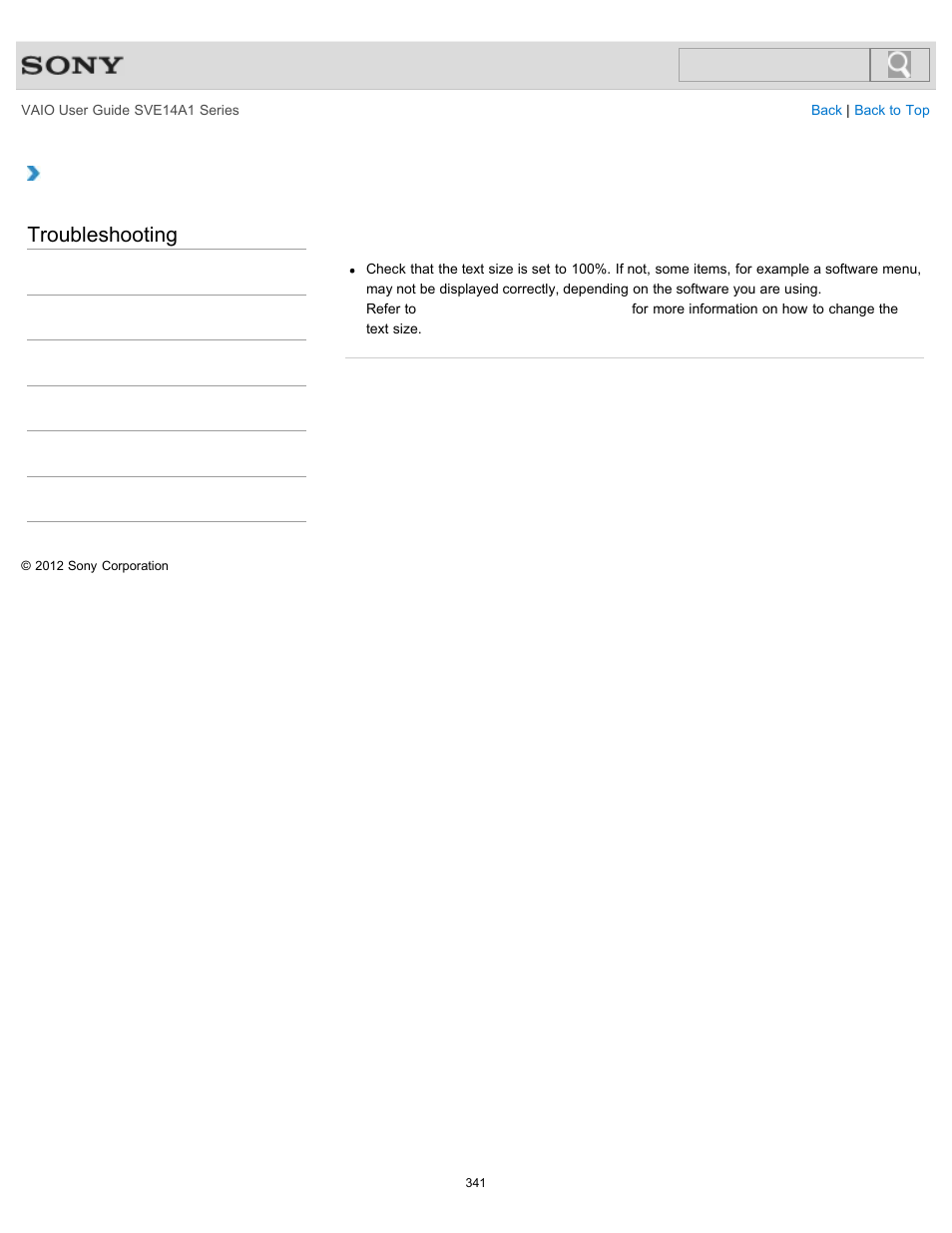 Troubleshooting | Sony SVE14A1HFXBC User Manual | Page 341 / 373