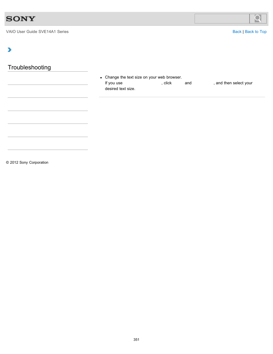 Troubleshooting | Sony SVE14A1HFXBC User Manual | Page 351 / 373