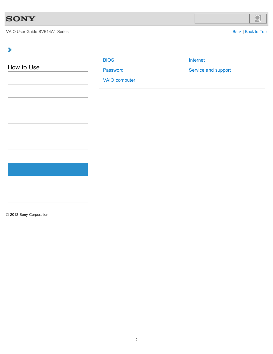Security, How to use | Sony SVE14A1HFXBC User Manual | Page 9 / 373