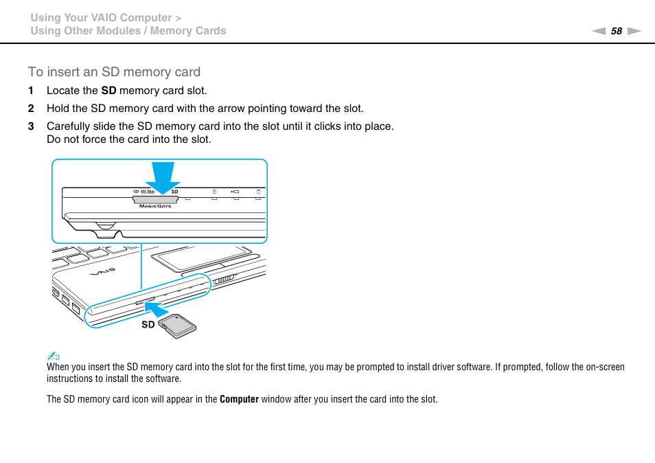 Sony VPCCB2SFX User Manual | Page 58 / 168