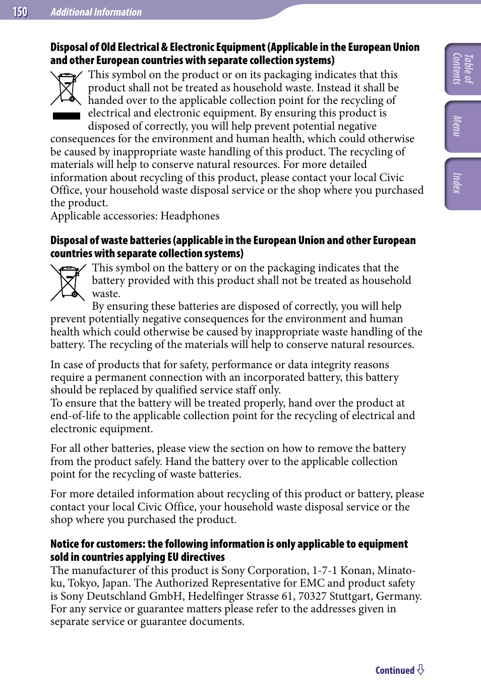 Sony NWZ-S738FBNC User Manual | Page 150 / 166