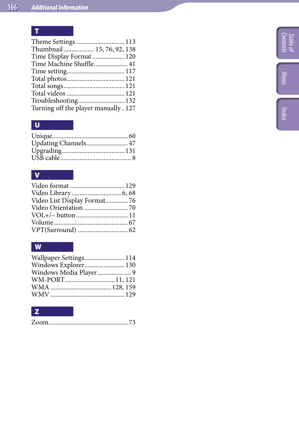 Sony NWZ-S738FBNC User Manual | Page 166 / 166