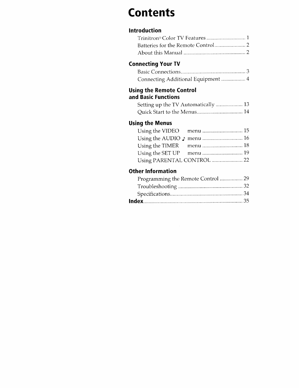 Sony KV-24FV10 User Manual | Page 4 / 41