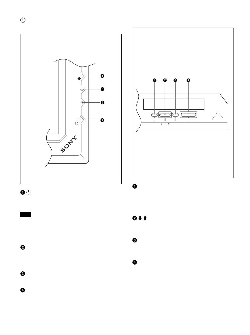 Standby) switch / indicator section, Control button section (top) | Sony PFM-50C1 User Manual | Page 62 / 364