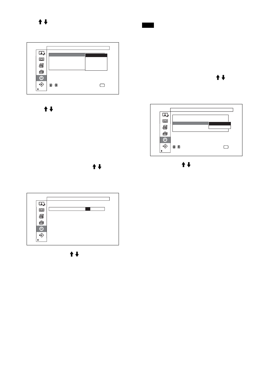 Displaying the time, Adjusting the time, Press enter. the second is reset to 00 | Sony PFM-50C1 User Manual | Page 99 / 364