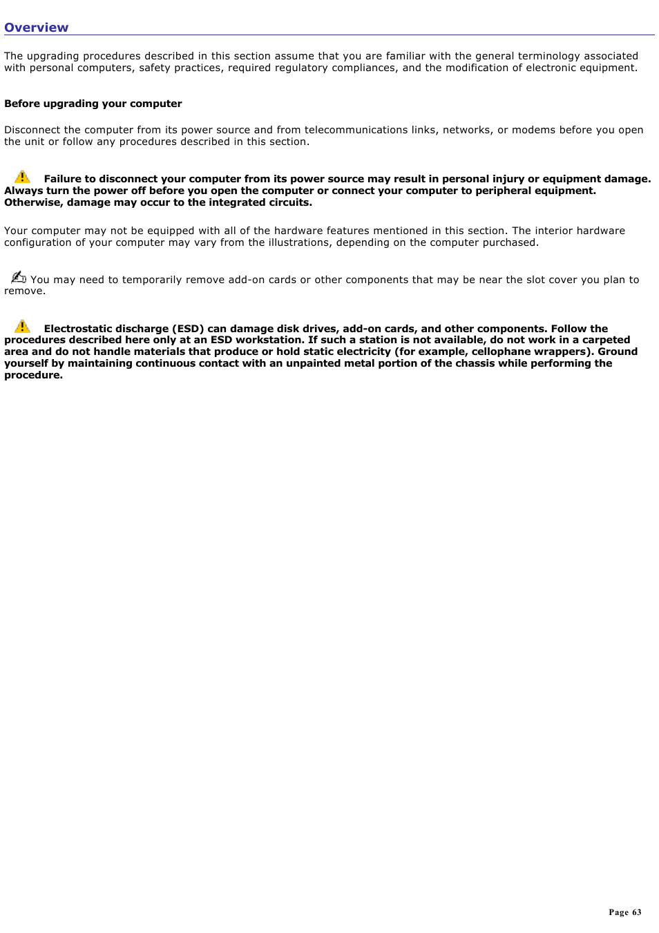 Overview | Sony VGC-RB58G User Manual | Page 63 / 131