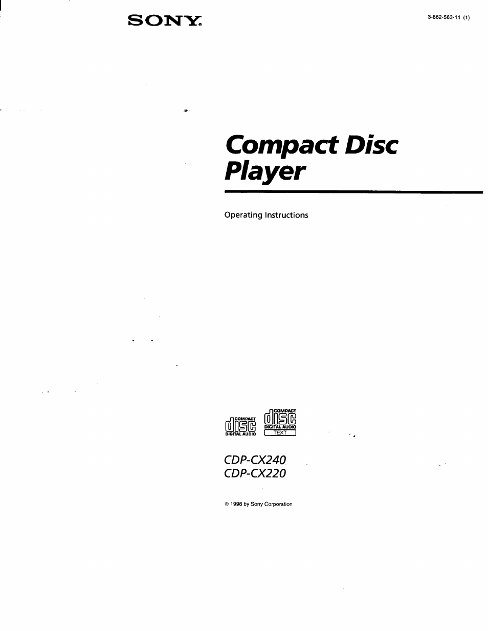 Sony CDP-CX240 User Manual | 32 pages