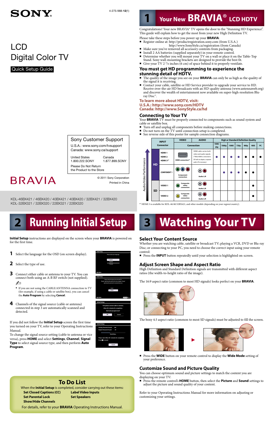 Sony KDL-32BX420 User Manual | 2 pages