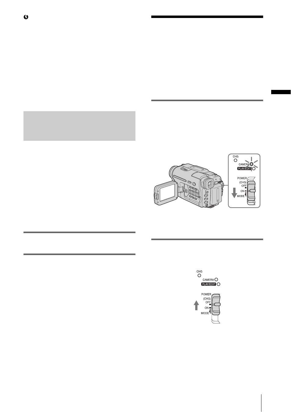 Using an outside power source, Step 3: turning the power on | Sony CCD-TRV328 User Manual | Page 15 / 100
