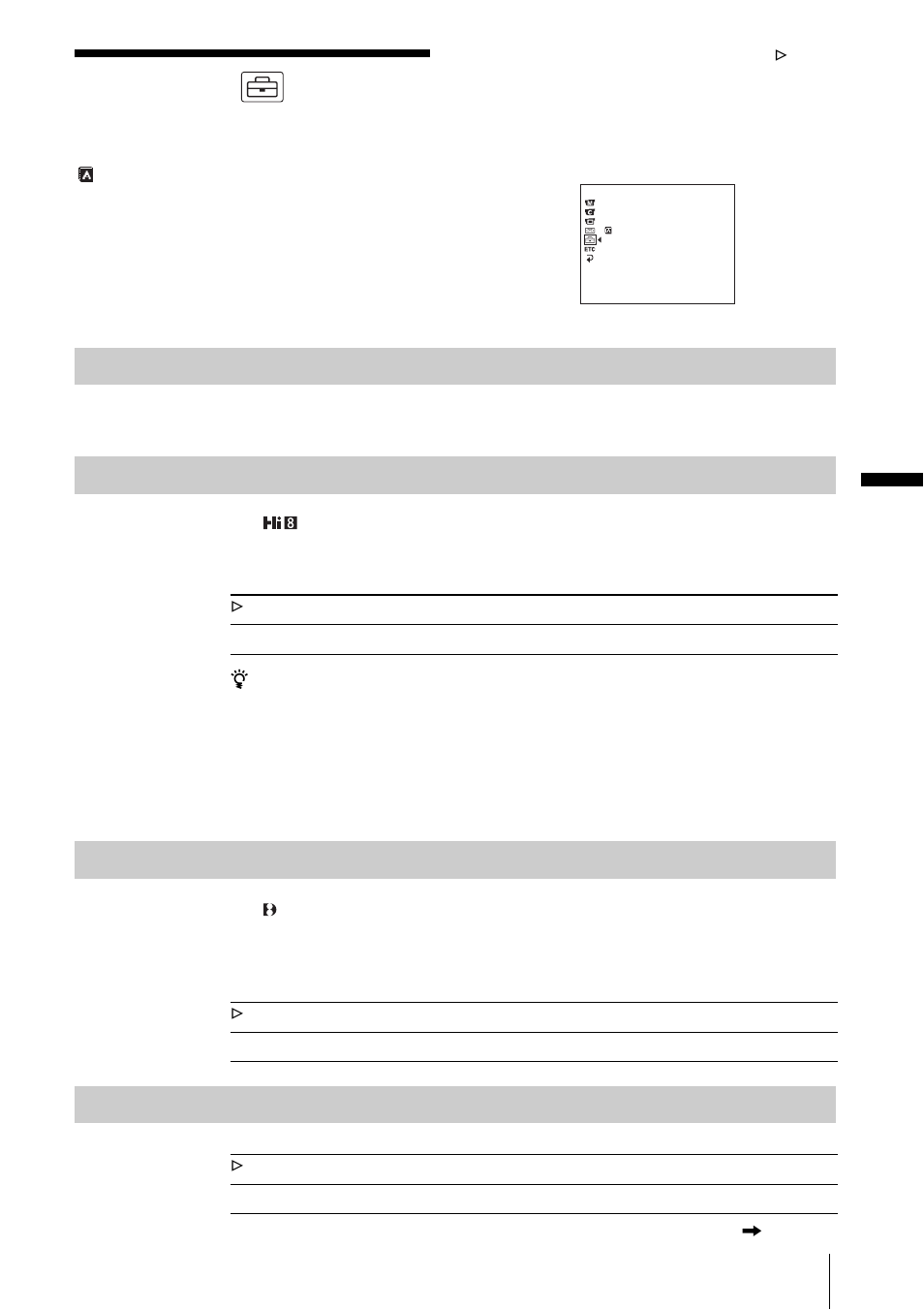 Using the, Setup menu) – clock, Set/usb stream | Language, Nu (p. 57), Using the (setup menu), Clock set, Auto date, Usb stream, Ltr size | Sony CCD-TRV328 User Manual | Page 57 / 100