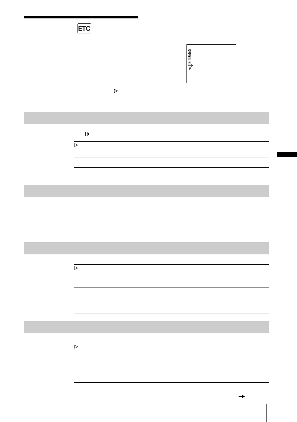 Using the, Others) menu, World time/video edit, etc | P. 59, P. 59), Using the (others) menu, Data code, World time, Beep a.shut off | Sony CCD-TRV328 User Manual | Page 59 / 100