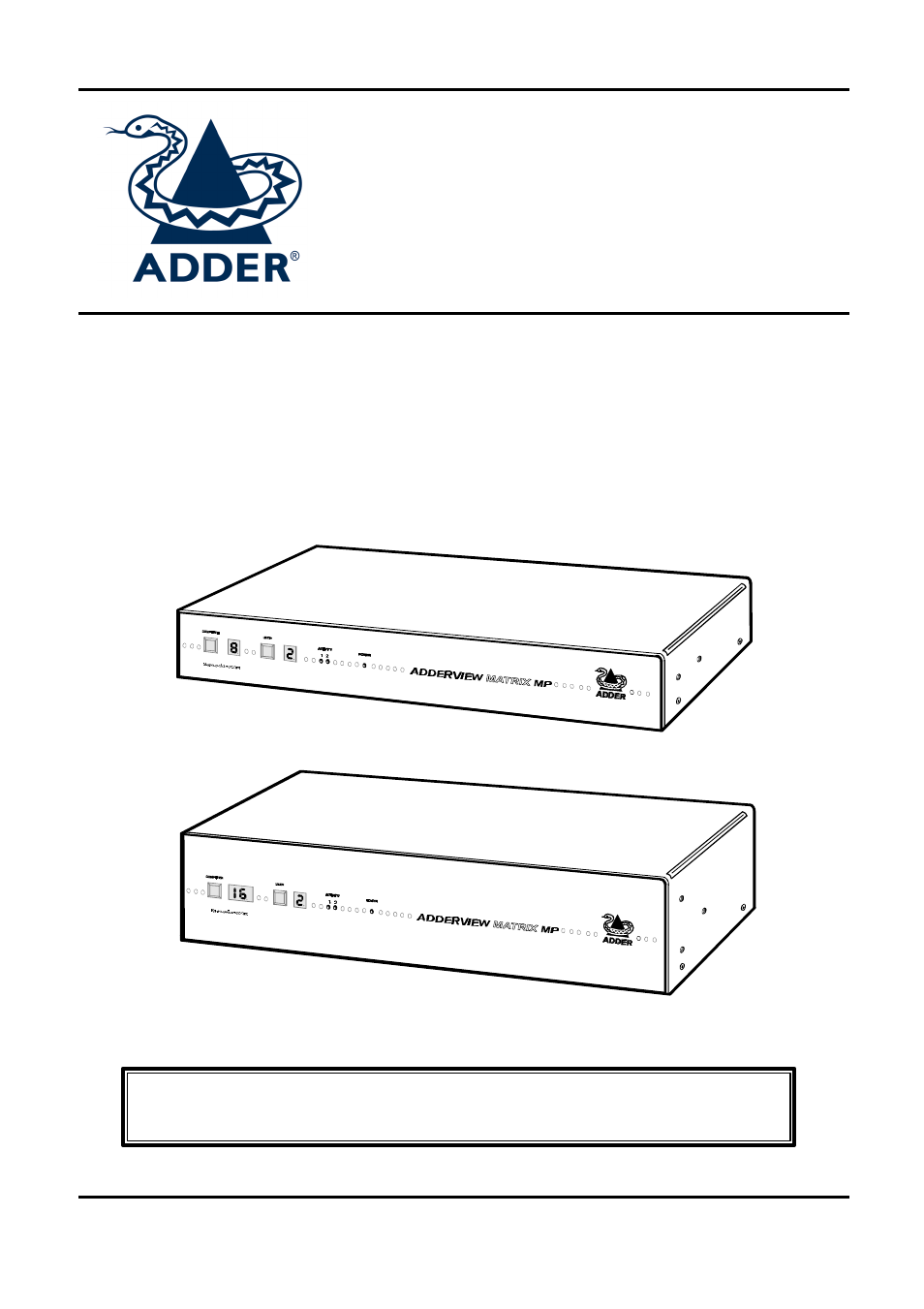 Adder Technology AVM208MP User Manual | 80 pages