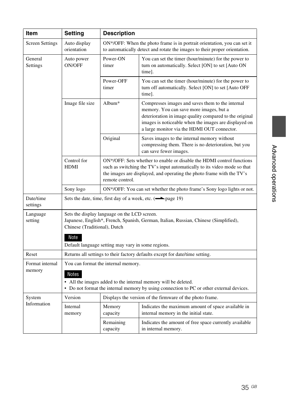 Sony DPF-V900 User Manual | Page 35 / 56