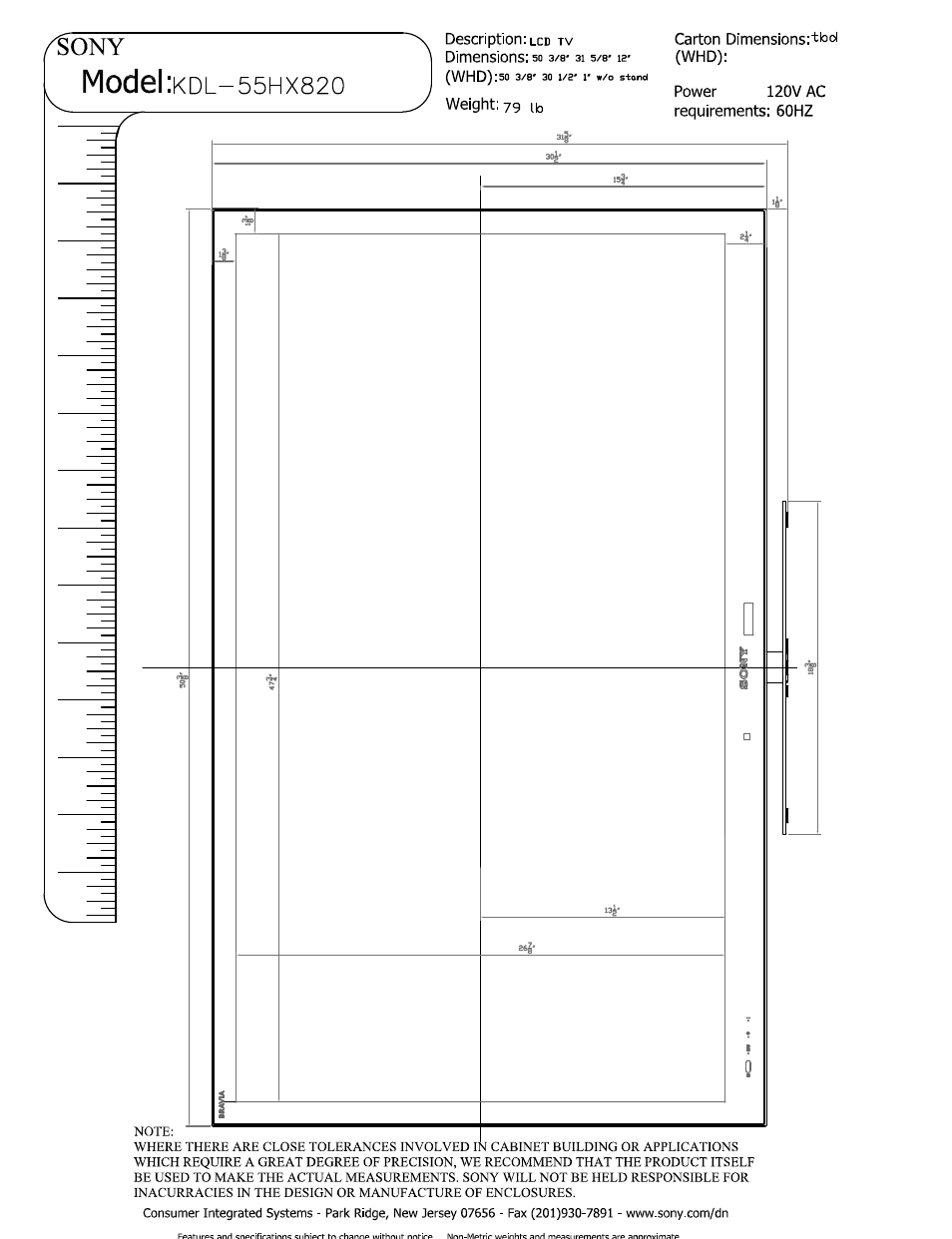 Sony KDL-55HX820 User Manual | 5 pages