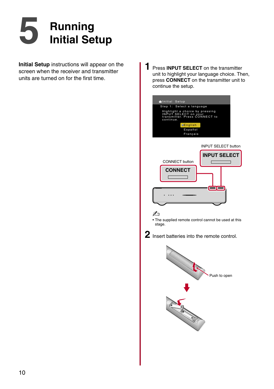 Running initial setup | Sony DMX-WL1 User Manual | Page 10 / 16