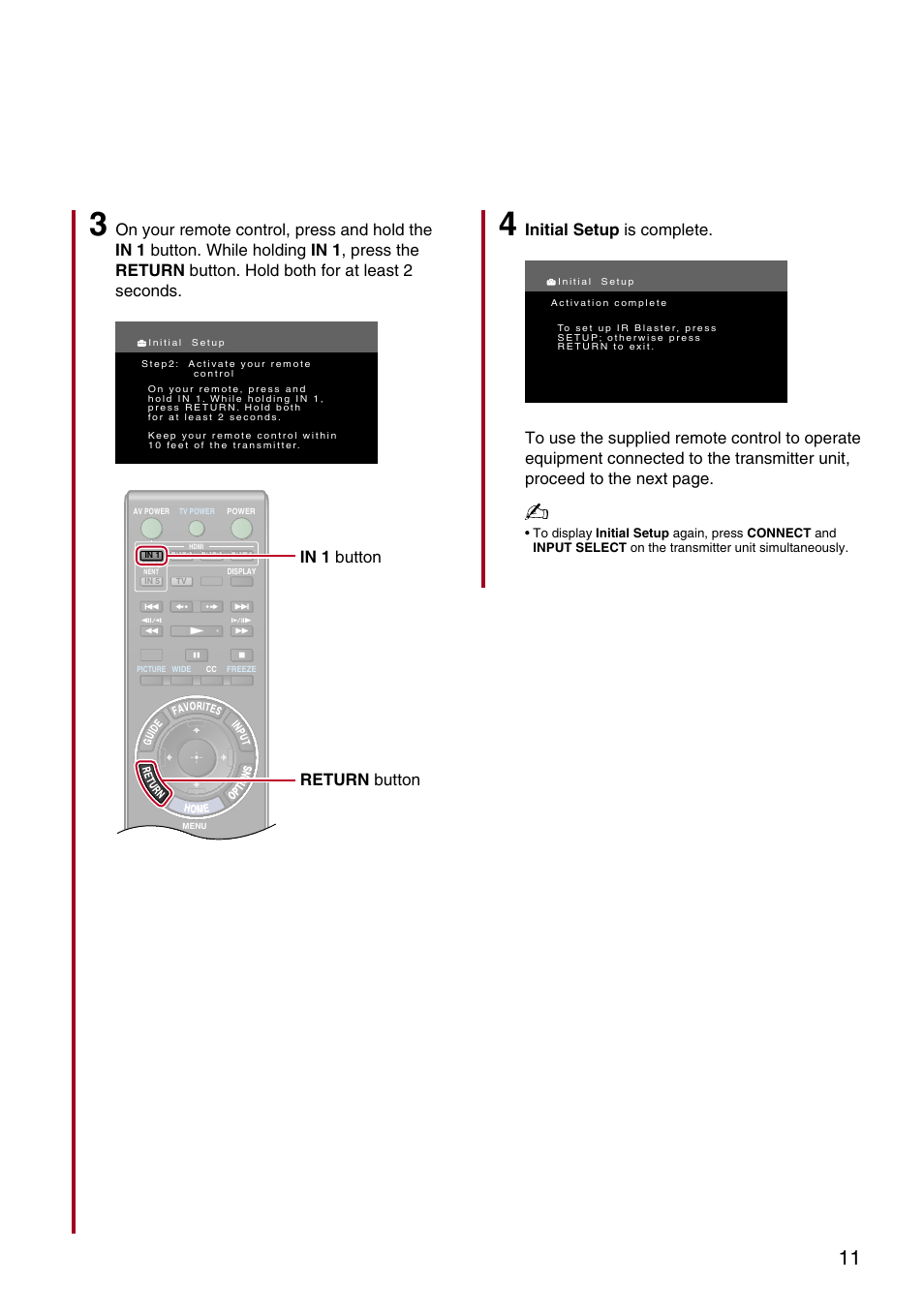 Initial setup is complete | Sony DMX-WL1 User Manual | Page 11 / 16