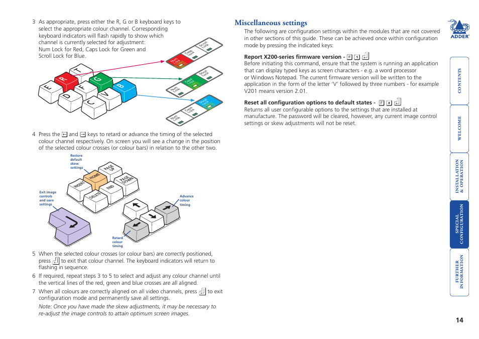 Miscellaneous settings, Miscellaneous.settings | Adder Technology X200 User Manual | Page 15 / 21