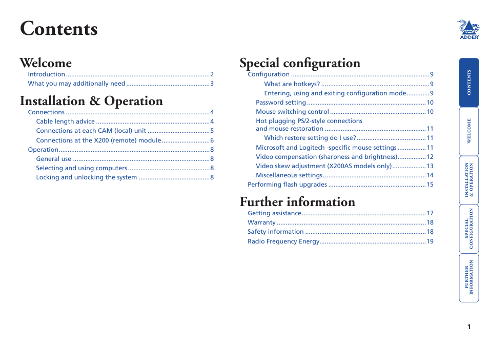 Adder Technology X200 User Manual | Page 2 / 21