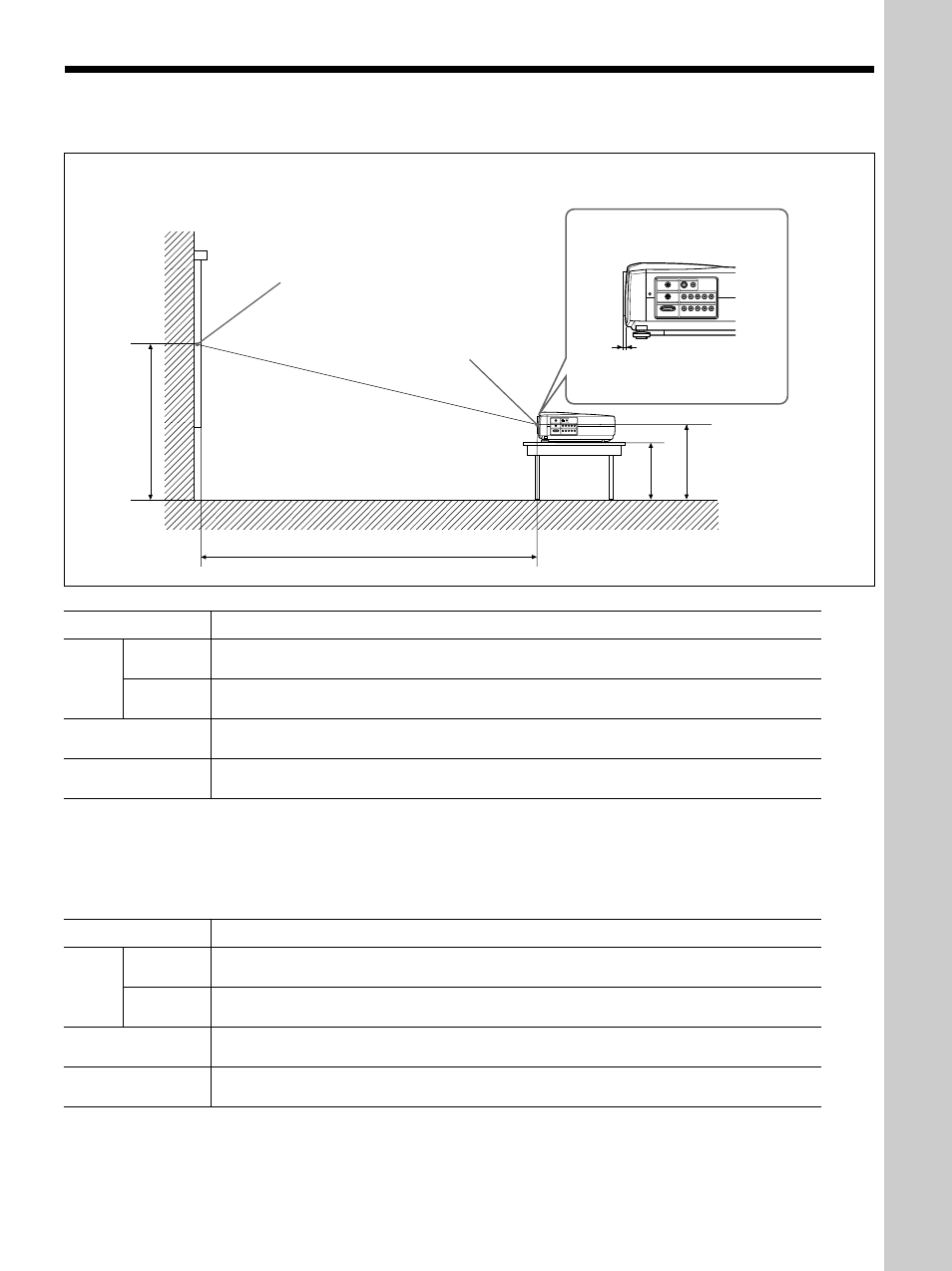 Ejemplos de instalación, Instalaci ó n, Instalación en el suelo | Sony VPL-VW10HT User Manual | Page 109 / 124